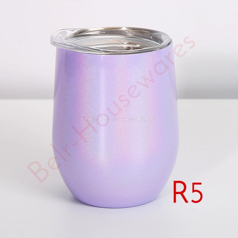 

12oz Swig Wine Cups Termos Mug Wine Tumbler Stainless Steel Stemless Rainbow Glass Double Wall Vacuum Insulated