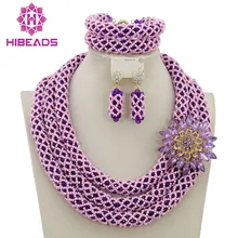 Новейшие Модные Свадебные африканские бусины комплект ювелирных изделий ожерелье ручной работы набор комплект украшений для вечеринки, WB157