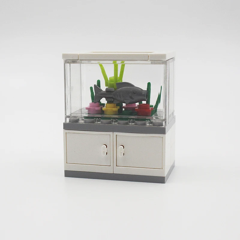 Single Fish Case Box Grass Fish Tank Building Blocks Bricks Legoingly MOC Accessories Parts Kits Set DIY Gifts Toys for Kids (1)