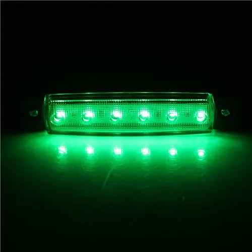 Автомобильный внешний светильник светодиодный 12 В 6 светодиодный автомобильный Автомобильный Автобус Грузовик маркер индикатор сигнала торможения прицеп светильник мигалка задний боковой фонарь - Цвет: Green