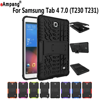 

Case For Samsung Galaxy Tab4 Tab 4 7.0 SM-T230 T231 T235 Case Cover Funda Tablet Hyun Silicone Hard PC Shockproof Stand Shell