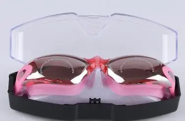 Профессиональный Плавание ming очки с наушник для взрослых Силиконовые Плавание бассейн очки Анти-туман Для мужчин Для женщин очки летние водонепроницаемые затычка для ушей - Цвет: red