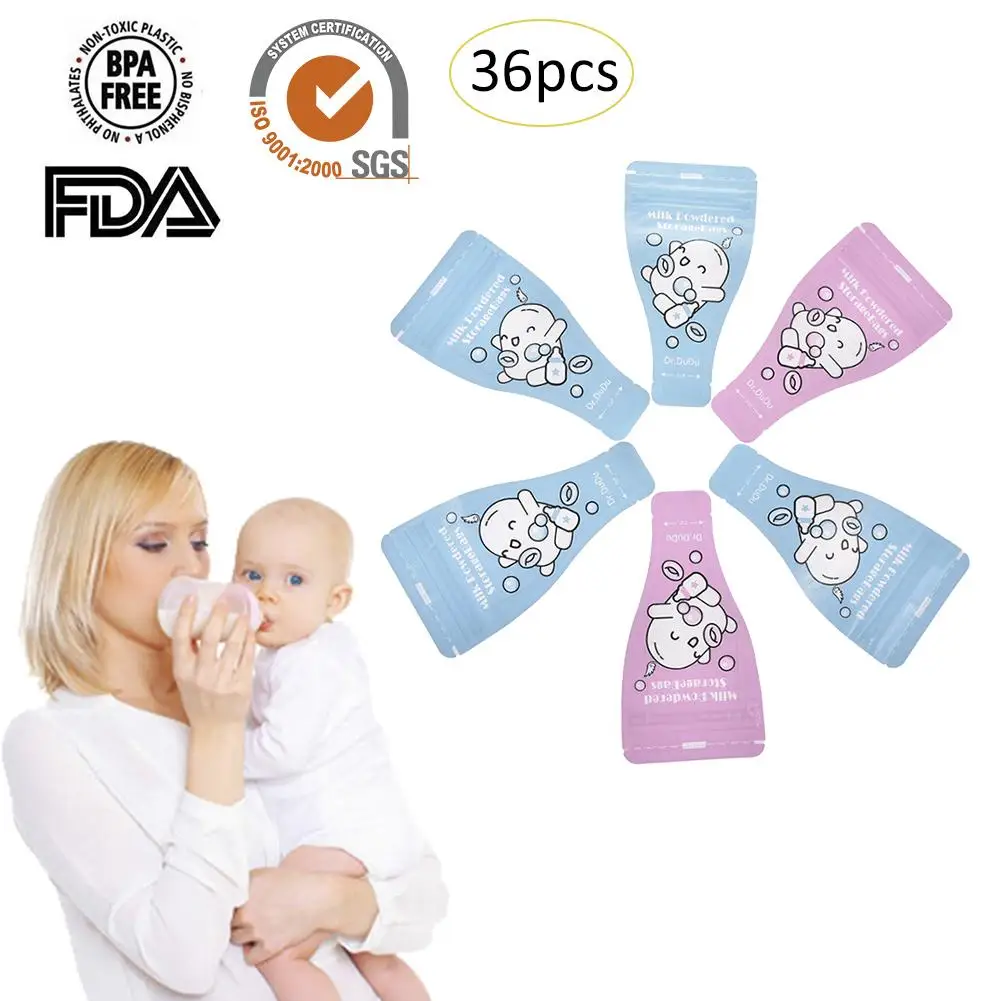 BPA Free 36Pcs//Pack Portable Disposable Formula Pouch Dispenser Baby Milk Powder Storage Bags Milk Powder Box Storage Safe and Non-Toxic