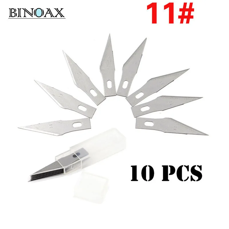 

Binoax 10 Pcs 11# Blades for Scalpel Knife Tools Kit Cutter Engraving Craft knives PCB Repair