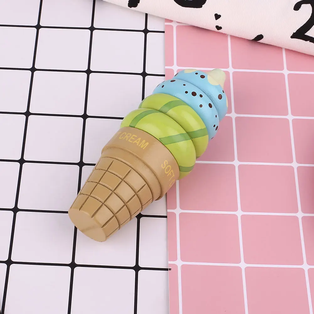 Деревянный магнит Моделирование еда мороженое модель кухня игрушка Подарки Украшения - Цвет: Синий
