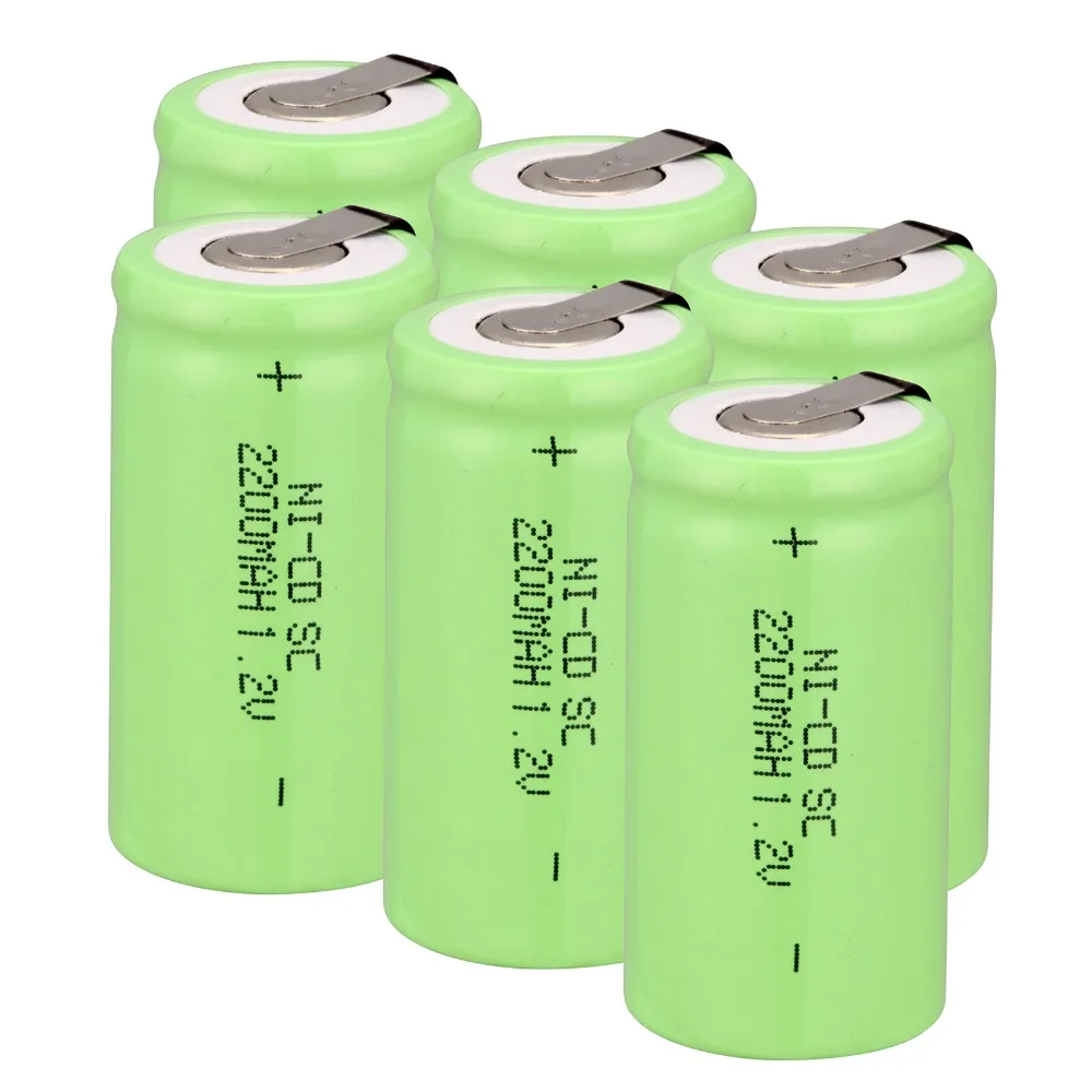 RU склад 12 шт Anmas power 1,2 V Ni-CD Sub C SC 2200mAh зеленая аккумуляторная батарея nicd SC батарея с вкладкой