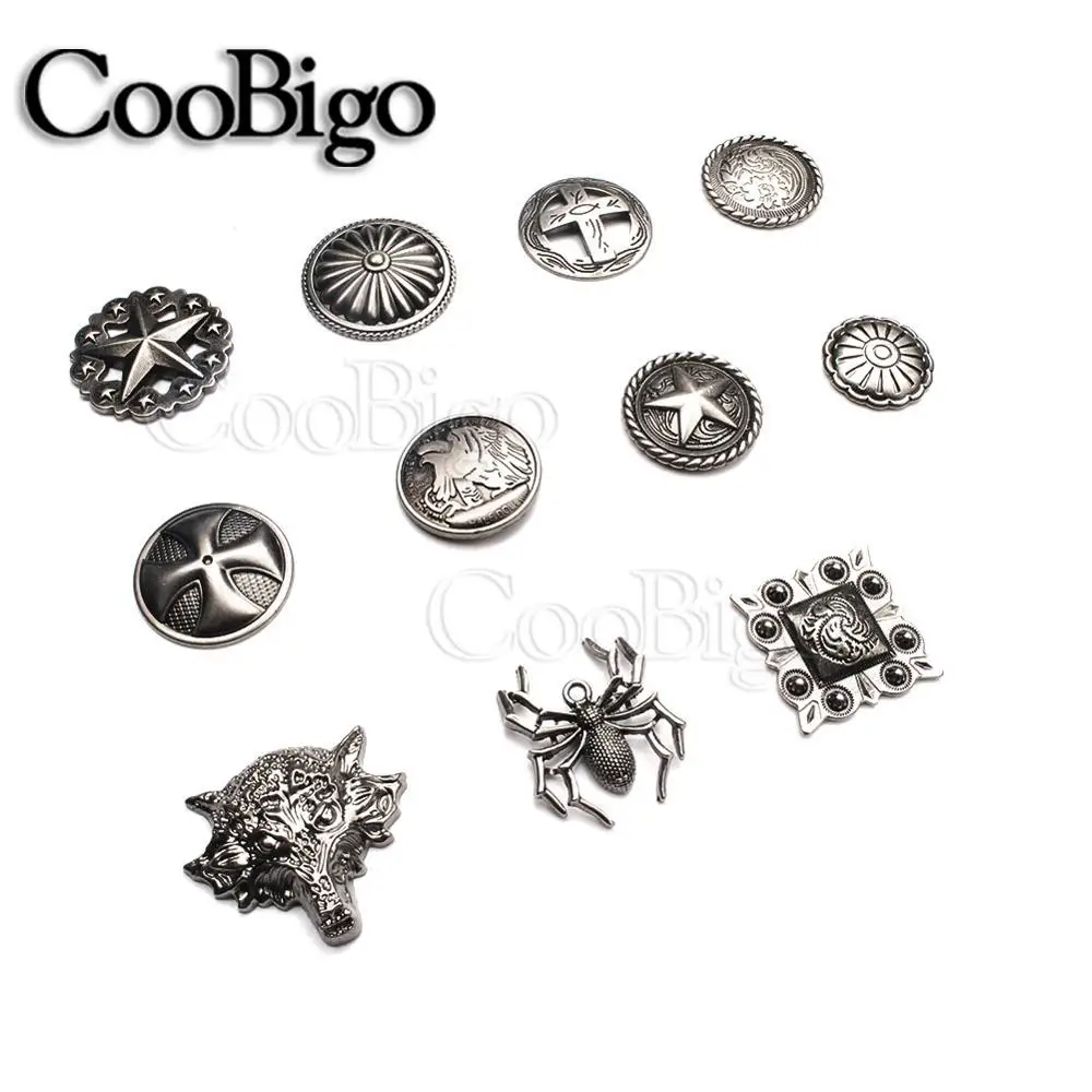 10 комплектов заклепочные шипы для Pewter в стиле панк рок одежды обуви сумок