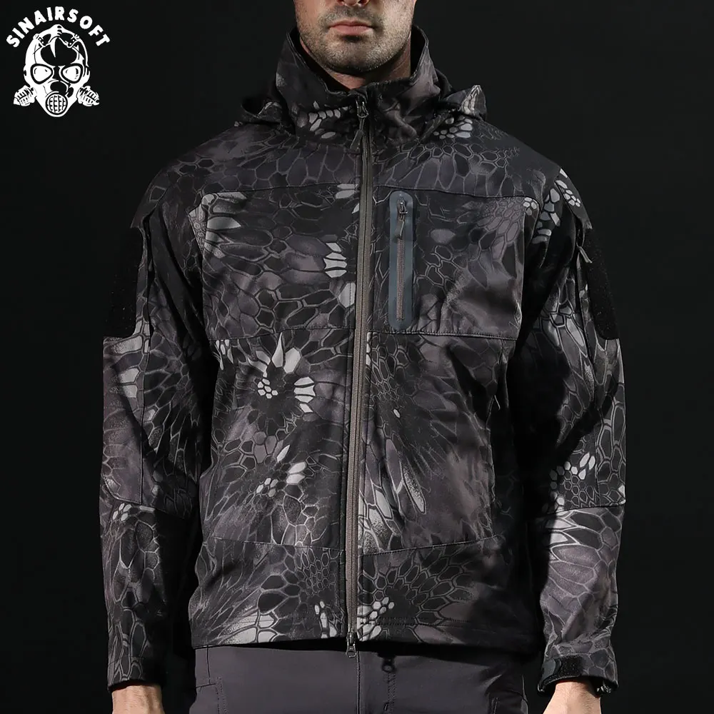 

SINAIRSOFT Camouflage Men Trench Coat Military Tactical Trench Autumn Winter Waterproof Soft Shell Tactical Trench Hunt Clothes