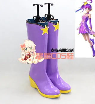 

VOCALOID Violet Purple Girls Halloween Cosplay Shoes Boots X002