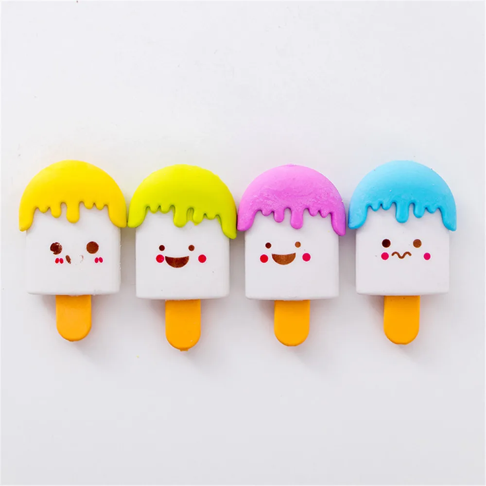 3 шт. милый в форме мороженого ластик Дизайн Kawaii канцелярские карандаши резинки офисные школьные коррекционные инструменты детские