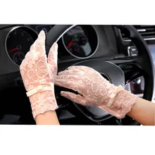 Весенние и летние женские Винтажные Солнцезащитные сексуальные кружевные перчатки, женские перчатки с защитой от ультрафиолета, женские перчатки для вождения и улицы, 5 цветов