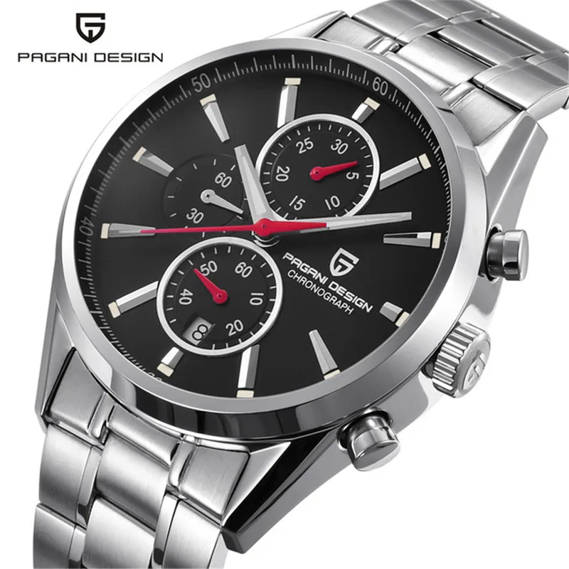 

PAGANI DESIGN Mens Watch Top Brand Luxury Stainless Steel Sport Watch Male Quartz Wristwatch Men Clock relogio masculino