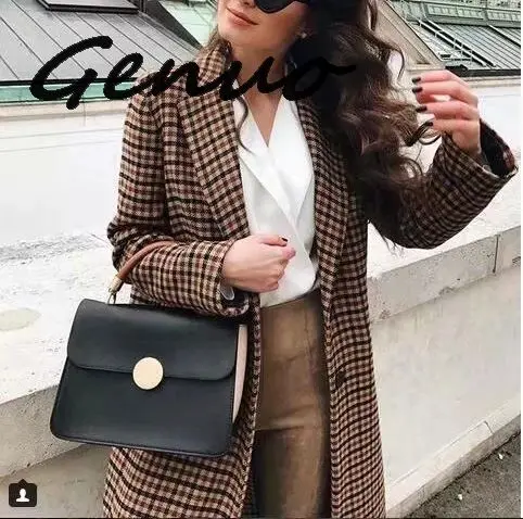 Fashion Autumn Women Plaid Blazers and Jackets Work Office Lady Suit Slim Double Breasted Business Female Blazer Coat Talever