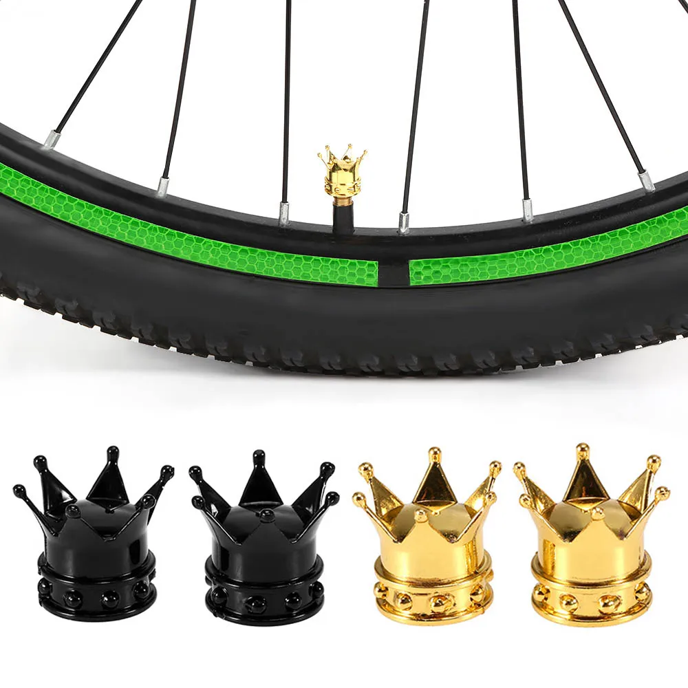 

4Pcs Crown Shaped Bike Air Valve Caps Bicycle Valve Caps Tyre Valve Dust Covers for MTB Motorcycle Bicycle Accessories