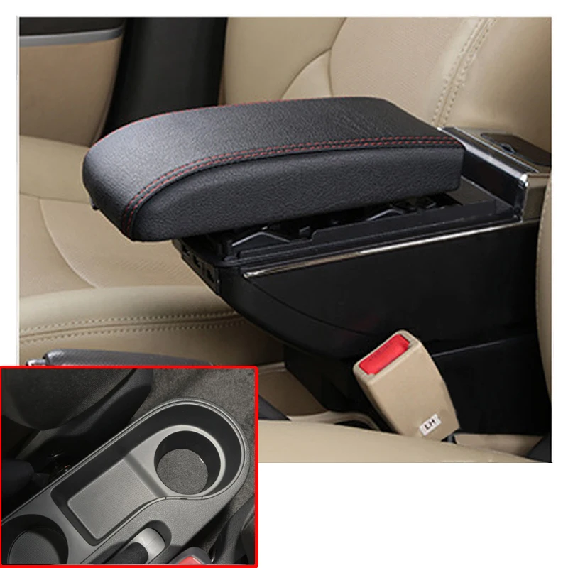 

Armrest Box For KIA Rio 4 Rio X-line 2017-2018 Auto Seat Central Multifunction Storage Box 7USB port With LED light Arm Rest Box