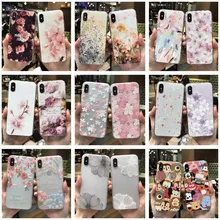 

For iPhone 6 6s Plus 3D Relief Silicone Cases Cover For iPhone 7 8 Plus Pink Flower Soft Coque Capa Capinha ipone x Phone Case