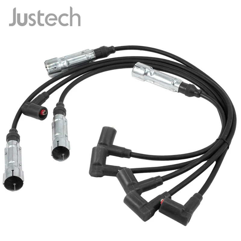 Justech комплект кабелей зажигания 032905483G 059998031 для сиденья VW GOLF 2 1,0-1,3-1,8 JETTA TRANSPORTER T3 черный/синий комплект зажигания