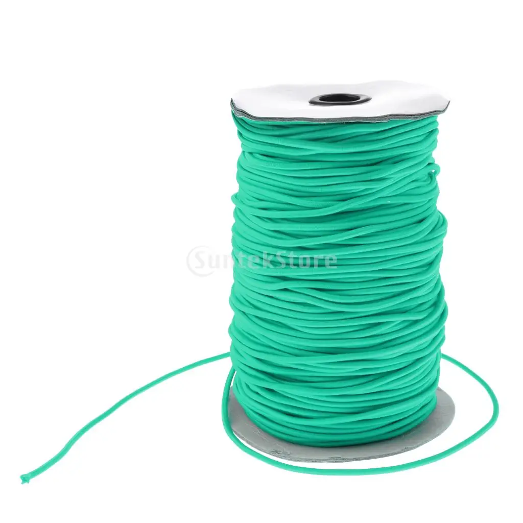 3mm Dia. 0.5-100m High Elastic Bungee Rope Shock Cord Tie Down Roof Racks Boats Trailer Yellow/ Green