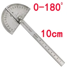 Нержавеющая стальной транспортир круглая головка вращающийся Гониометр угол линейка Профессиональный измерительный инструмент