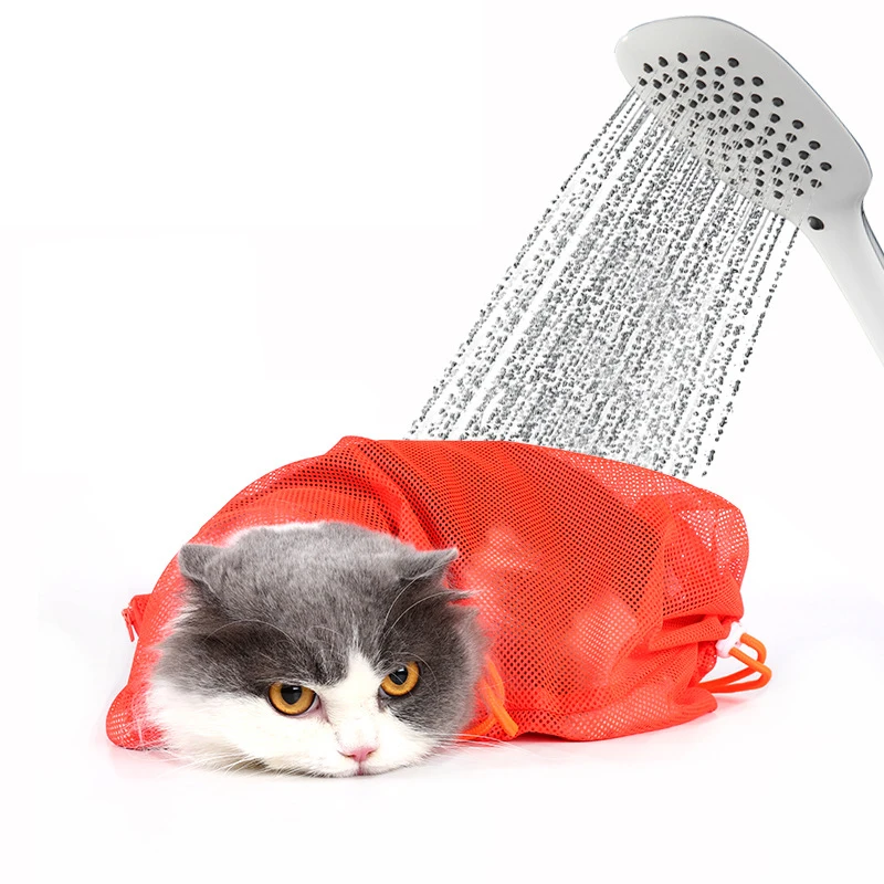 

Cats Grooming Bathing Mesh Bag No Scratching Biting Restraint for Bathing Nail Trimming Injecting Examing kedi malzemeleri