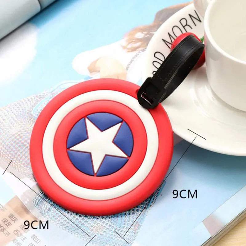 Cute Captain America Luggage Travel Accessories Tag Silica Gel Suitcase ID Addres Holder Baggage Boarding Tag Portable Label