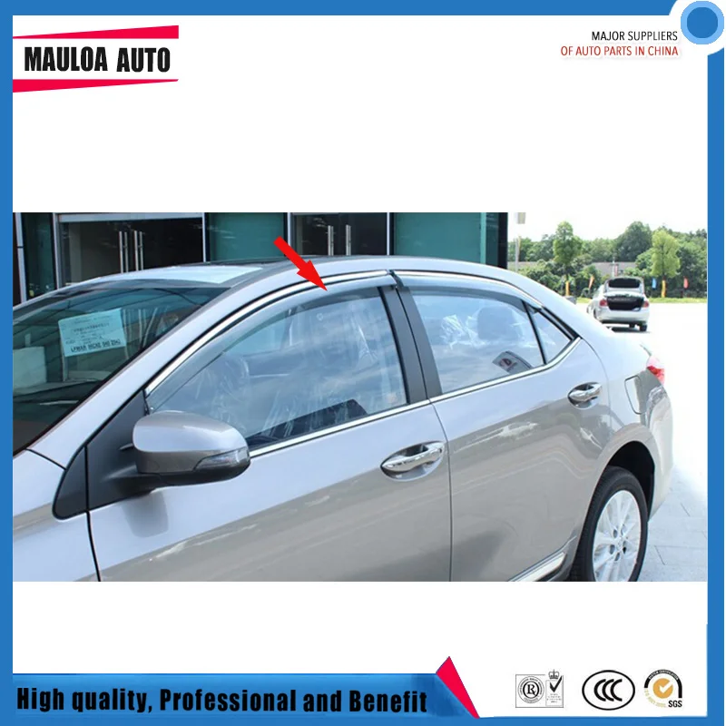 

4 Piece Injection molding trim vent shade rain sun wind deflector window visor for COROLLA 2007-2013 2014-2018