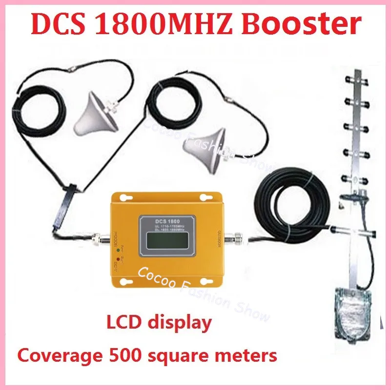 

LCD display ! Mini 4G LTE DCS 1800Mhz booster, DCS cellular signal amplifier booster mobile phone signal repeater kits + antenna