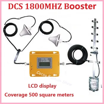 

ZQTMAX 75db 4G Repeater GSM 1800Mhz mobile signal booster LTE FDD cellular signal amplifier with yagi antenna and cable