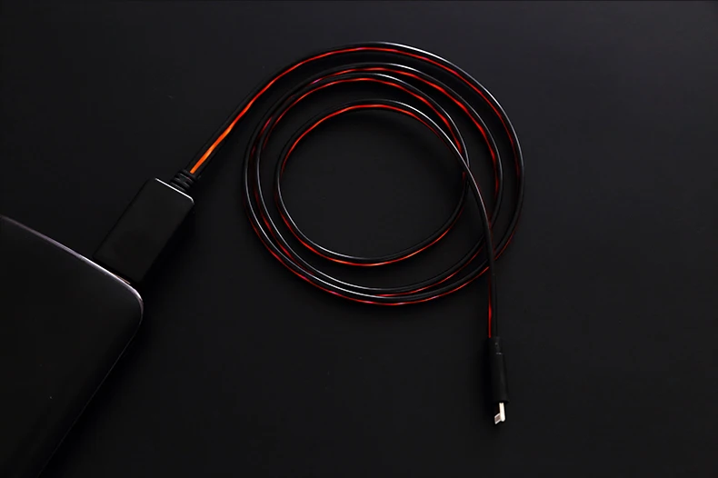 EL светильник светодиодный кабель для зарядки USB 2,0 A кабель для Micro B USB кабель Видимый струящийся кабель для синхронизации данных для