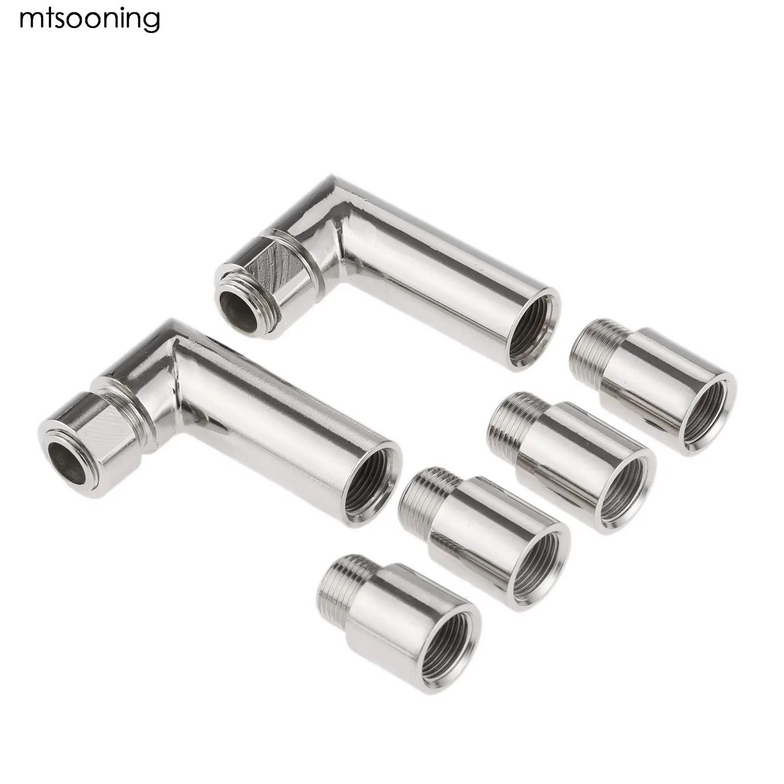 

mtsooning 2 Sets 90 Degree Angled O2 Oxygen Sensor Spacer Extender Header Straight 90 Degree Bung Adapter Pipe Kit M18 x 1.5