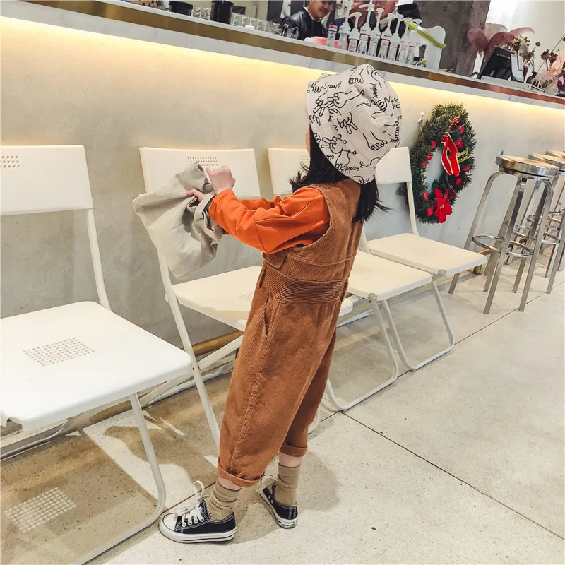 Hot selling autumn kids child 2018 clothes children overall pants for boys trousers girls corduroy pants jumpsuit for girls kids (14)