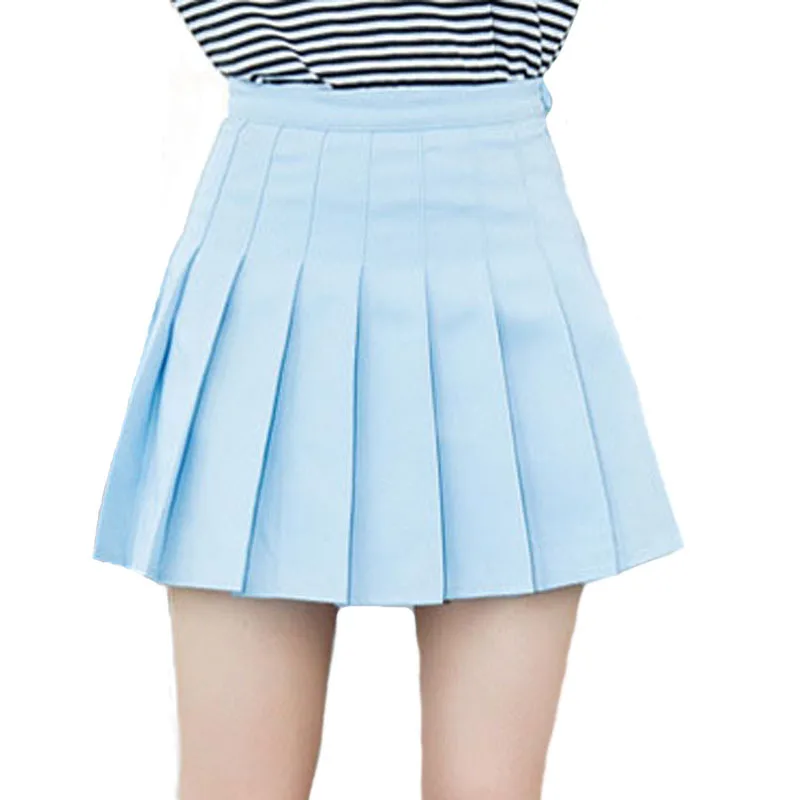 

Summer American School Style Fashion Women Skirt Shorts Candy Colors High Waist Casual Pleated Skirts 2018 New Mini Short Skirt