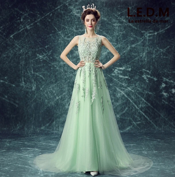 Robe demoiselle d'honneur2019 Новое Кружевное бисерное сексуальное прозрачное зеленое платье подружки невесты из Алина Длинные свадебные платья Длинные Большие размеры