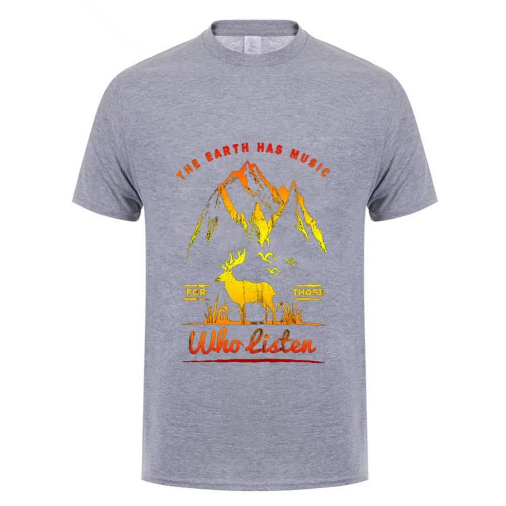 Hot Summer Men Top Tee T shirt short sleeve Fashion Casual nature mountains music outdoors hikings campings deer camp T-Shirts