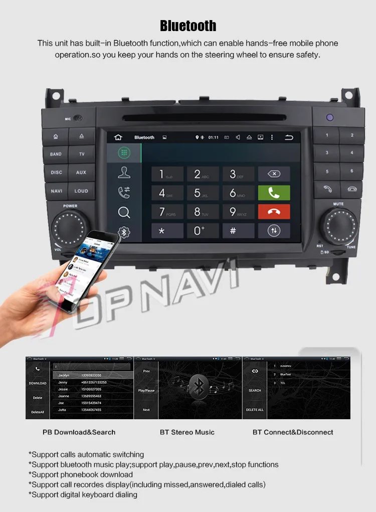 Top Topnavi 7" Android 7.1 Car PC DVD Player For Benz C-Class W203 (2004 2005 2006 2007)/CLK W209 (2004-2005) Stereo GPS Navigation 30