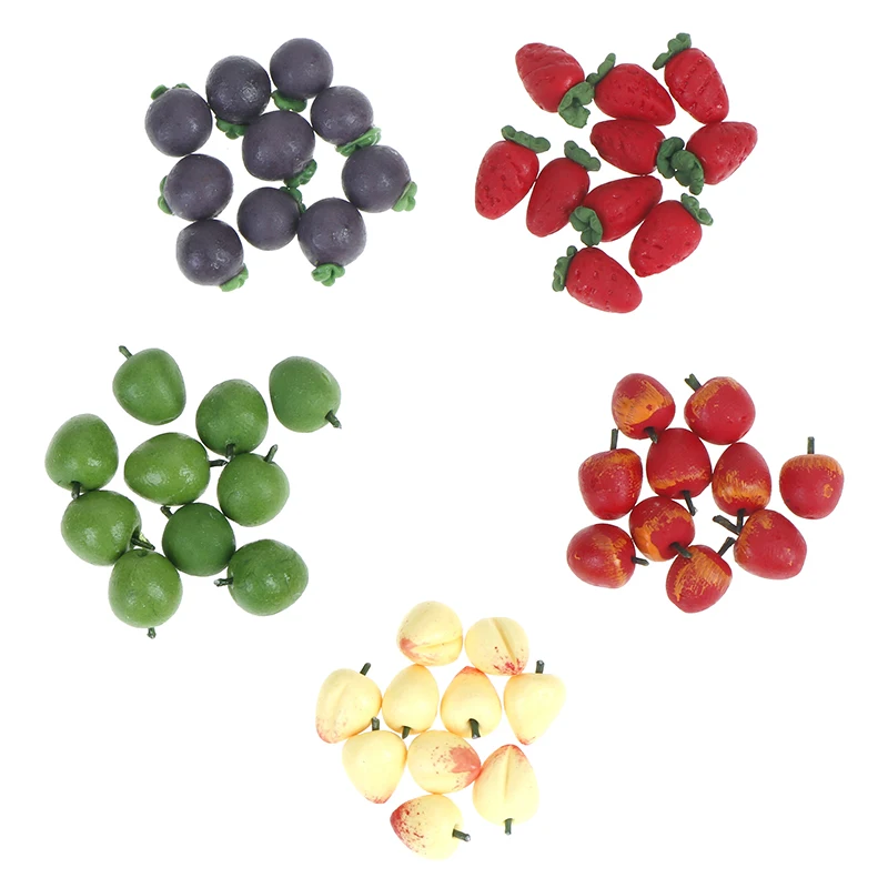 

10Pcs Miniature 1/12 Scale Simulation Dollhouse Vegetable Fruit Food Kitchen Garden Decor Accessories Children Pretend Play Toys