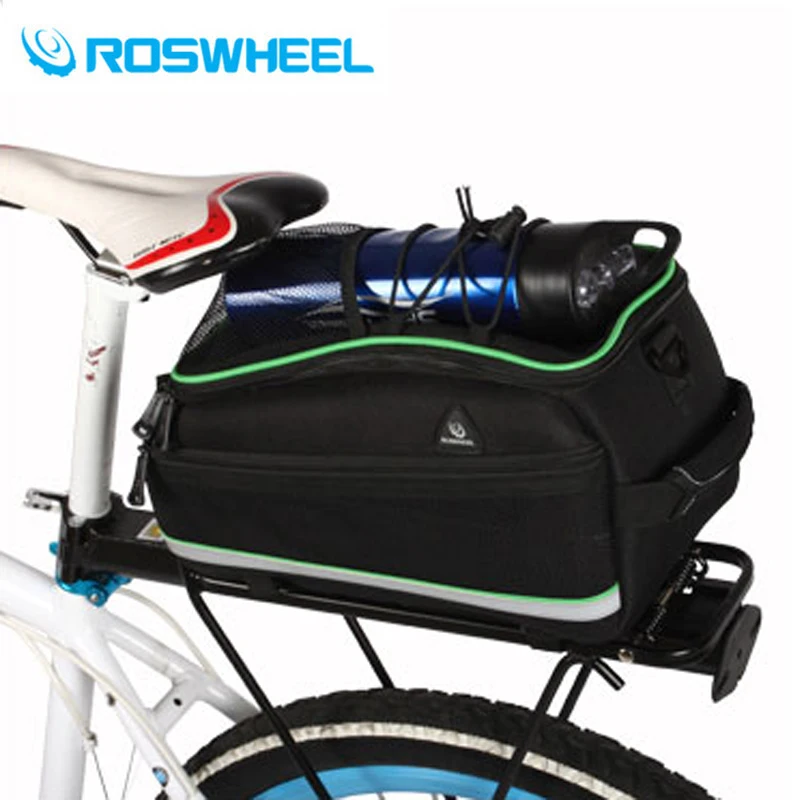 Roswheel Bicycle Cycling Rear Seat Tail Pannier Shoulder Bag Pouch W// Rain Cover