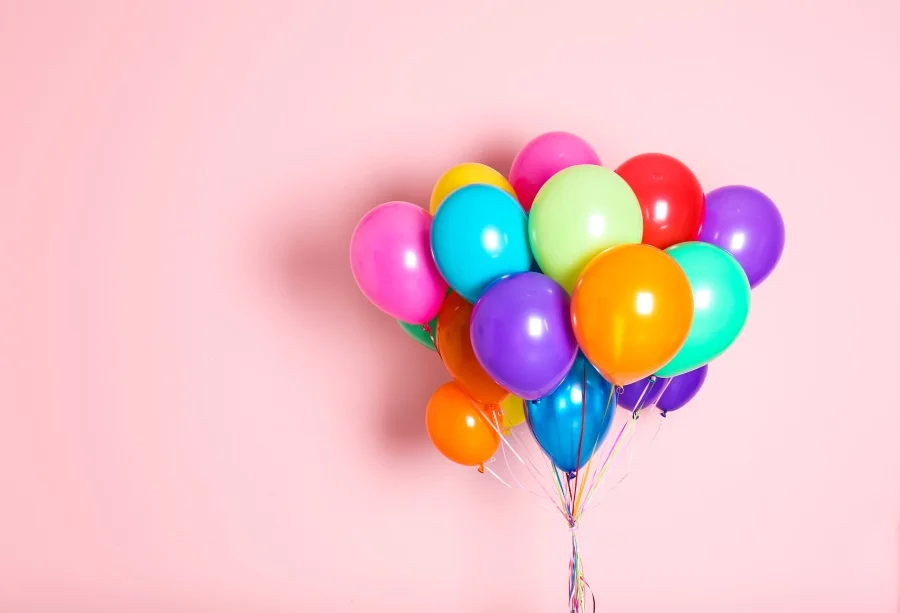 

Laeacco Balloons Birthday Present Children Colorful Photography Backgrounds Customized Photographic Backdrops for Photo Studio