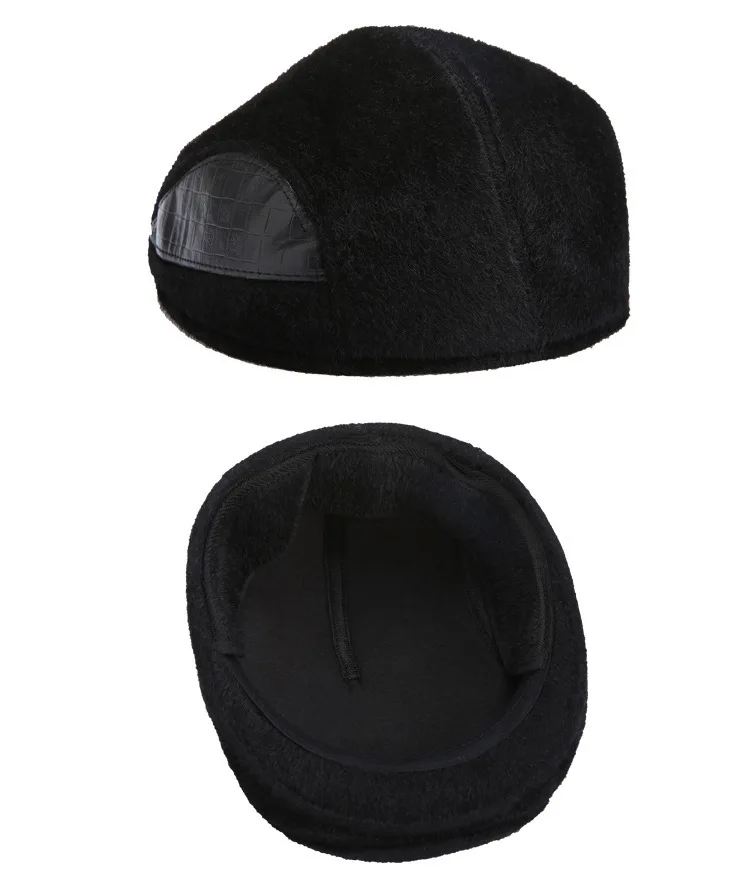 Однотонные полосатые складные шляпы, casquette gorras, новинка, Осень-зима, берет, шапка, утолщенная Кепка для пожилых мужчин, Ушная Кепка Snapback