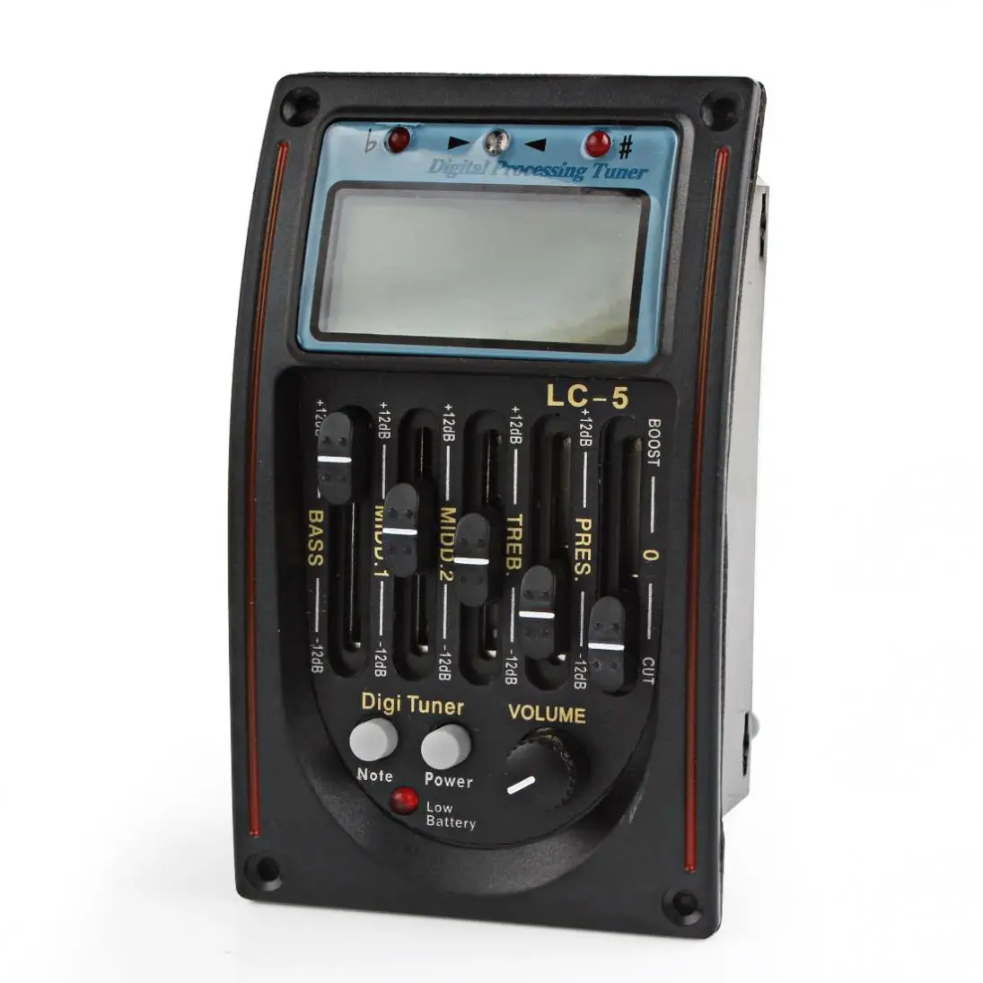 Black RED LC5 Band Acoustic Electric Guitar Preamplifier EQ Equalizer