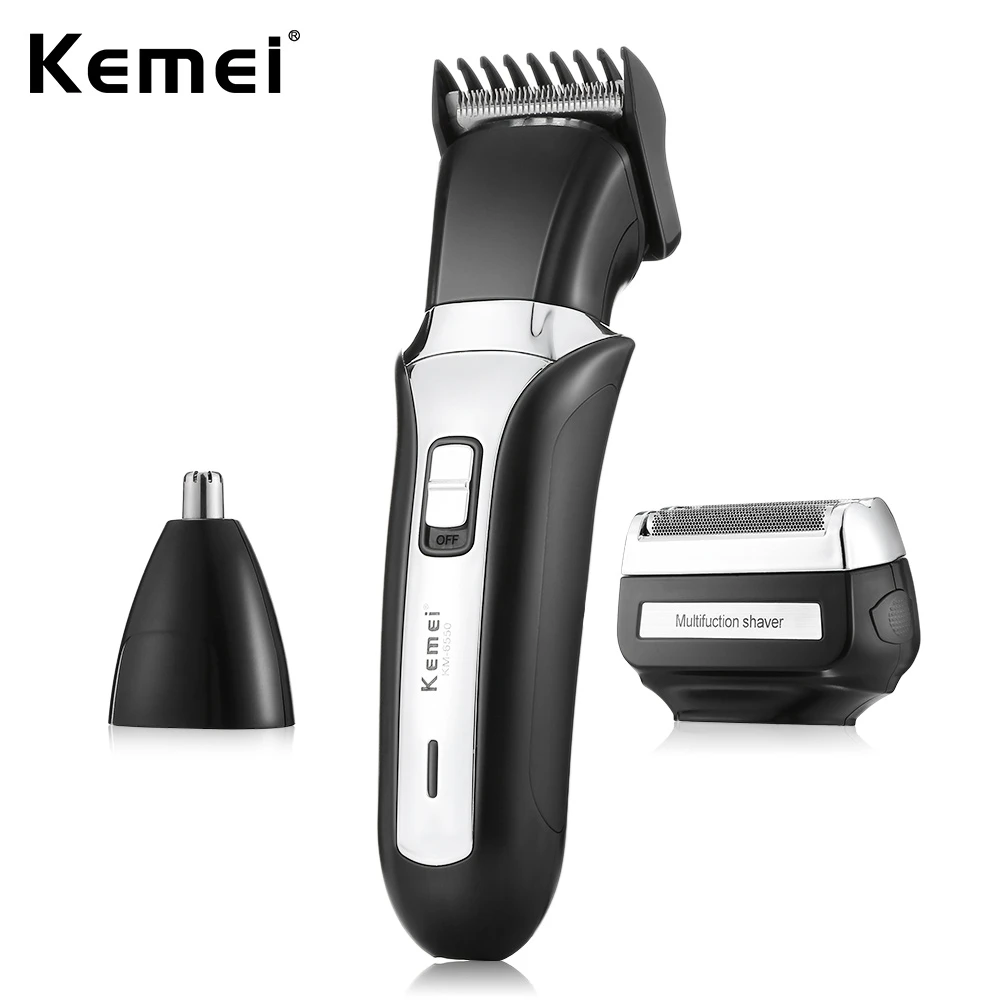 Kemei-6550, 3 в 1, перезаряжаемый профессиональный триммер для волос, набор для носа, бороды, ушей, бакенбардов, триммер для волос, дизайн для мужчин, инструмент для укладки волос