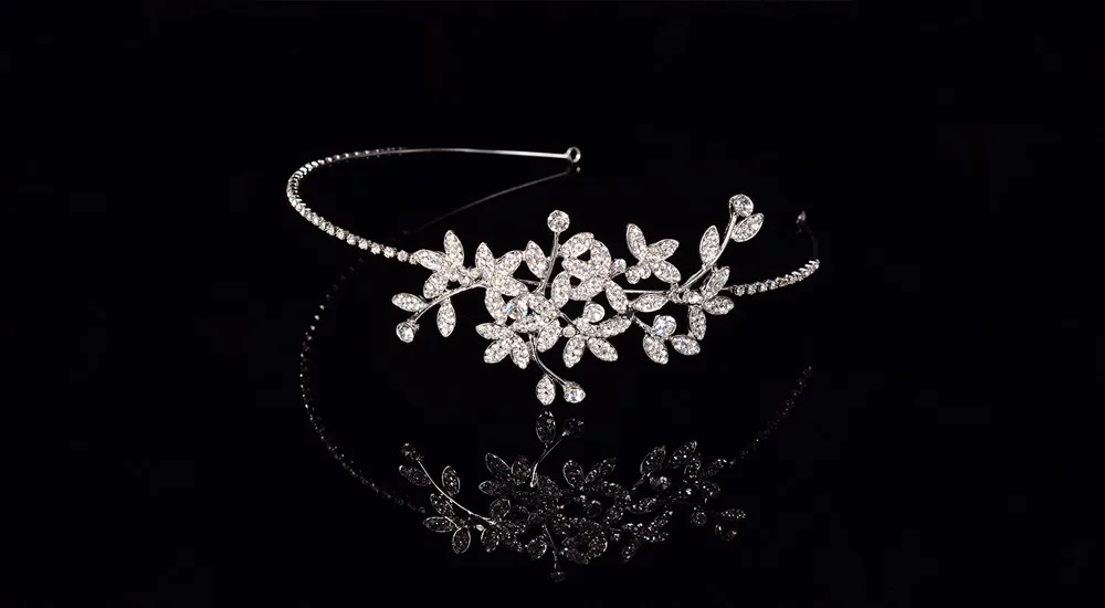 Fashion crystal bridal headdress headpieces Simple&elegant Leave wedding rhinestone hair jewelry accessories tiara hairband HF19(6)