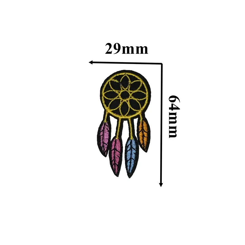 Новое поступление, нашивки «Ловец снов» для одежды, сумки цвета радуги, индийские перья, вышивка, аппликация, нашивка, 10 шт./лот/