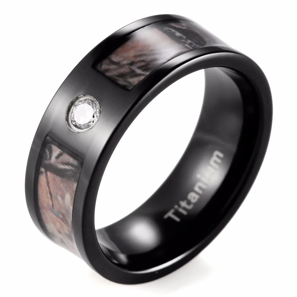 shardon 8mm mens black camo wedding ring black titanium realtree camo cz inlay outdoor engagement ring - Mens Black Wedding Ring shardon 8mm mens black camo wedding ring black titanium realtree camo cz inlay outdoor engagement ring - Mens Black Wedding Ring