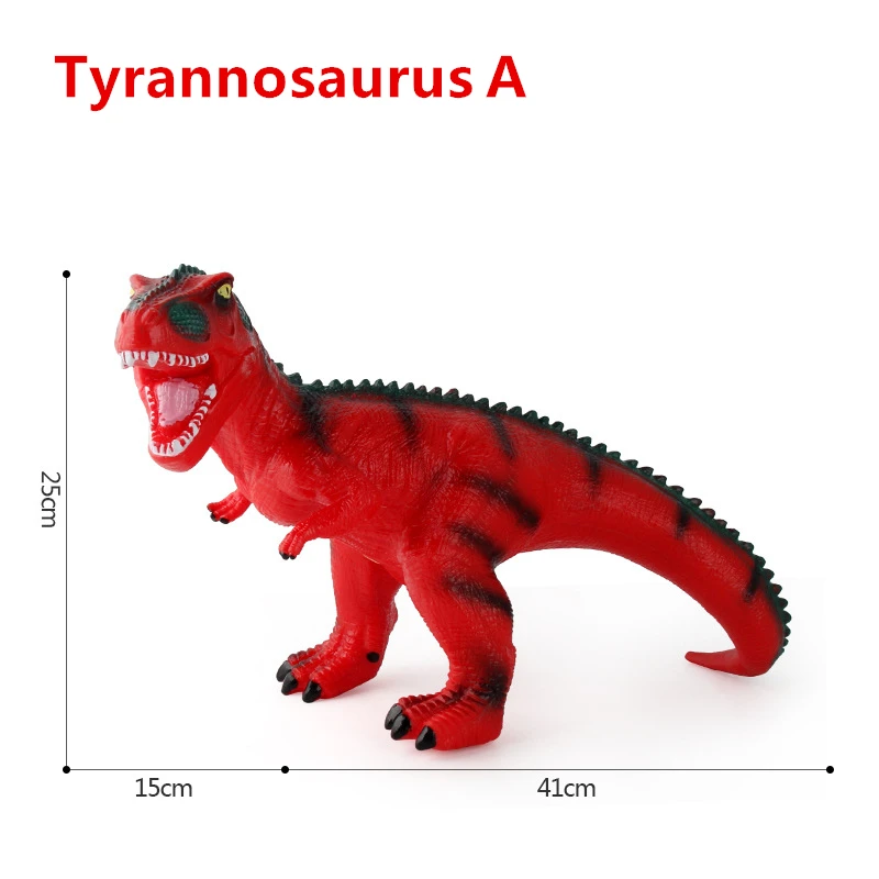 Большие звучащие игрушки динозавров мягкие резиновые наполнения чучела животные тираннозавр динозавр модель моющийся дракон игрушка подарок для мальчиков - Цвет: Tyrannosaurus A