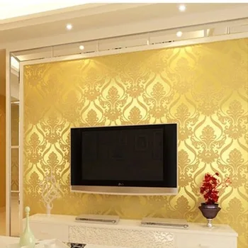 

ZXqz 97 Y04 Gold Silver Beige Luxury Wallpaper Papel De Parede Stripes 10m Modern Wall Paper Rolls Room Livingroom Wallpaper