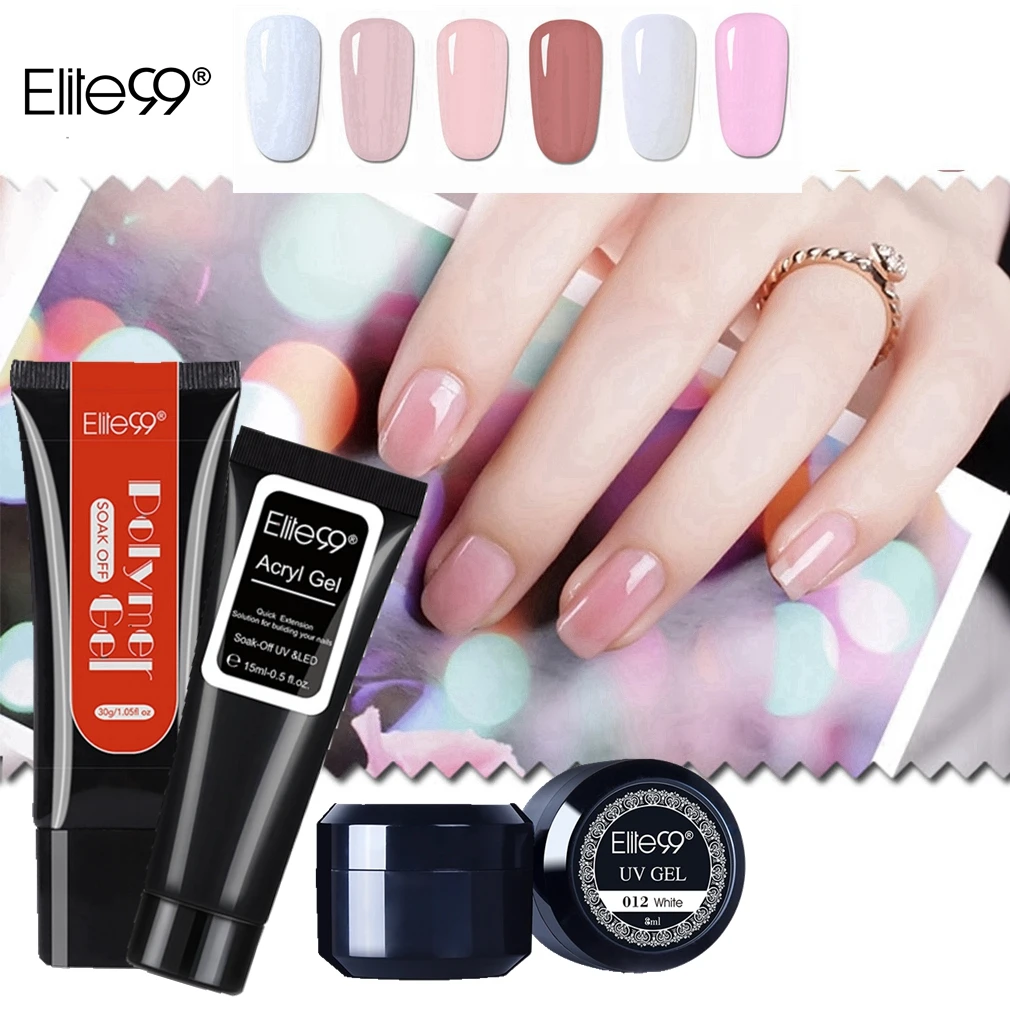 

Elite99 Nail Acrylic Poly Gel Crystal UV LED Builder Gel Tip Use With Nail Form Acrylic Pen Enhancement Slip Quick Extension Gel
