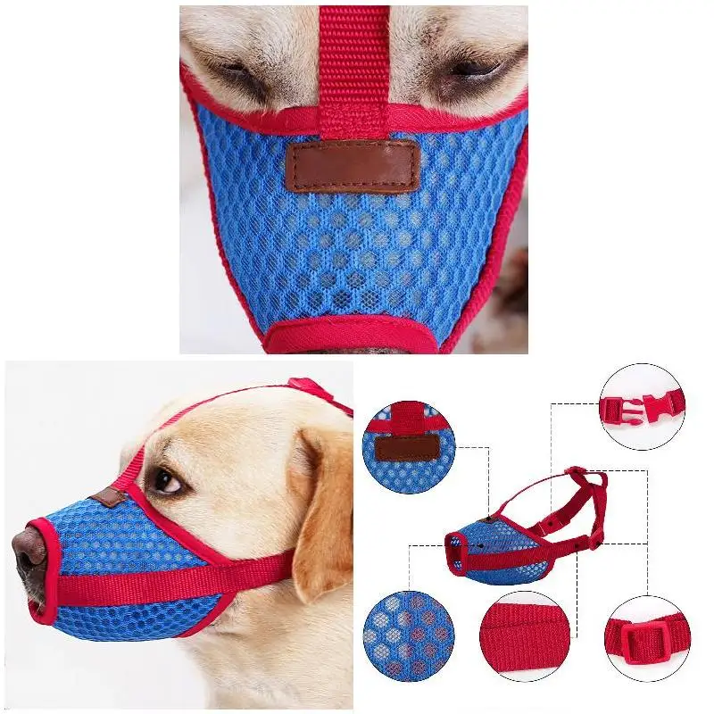 

Polyester Dog Muzzle Anti-Biting Barking Secure Fit Dog Muzzle Mesh Breathable Dogs Mouth Cover P7Ding