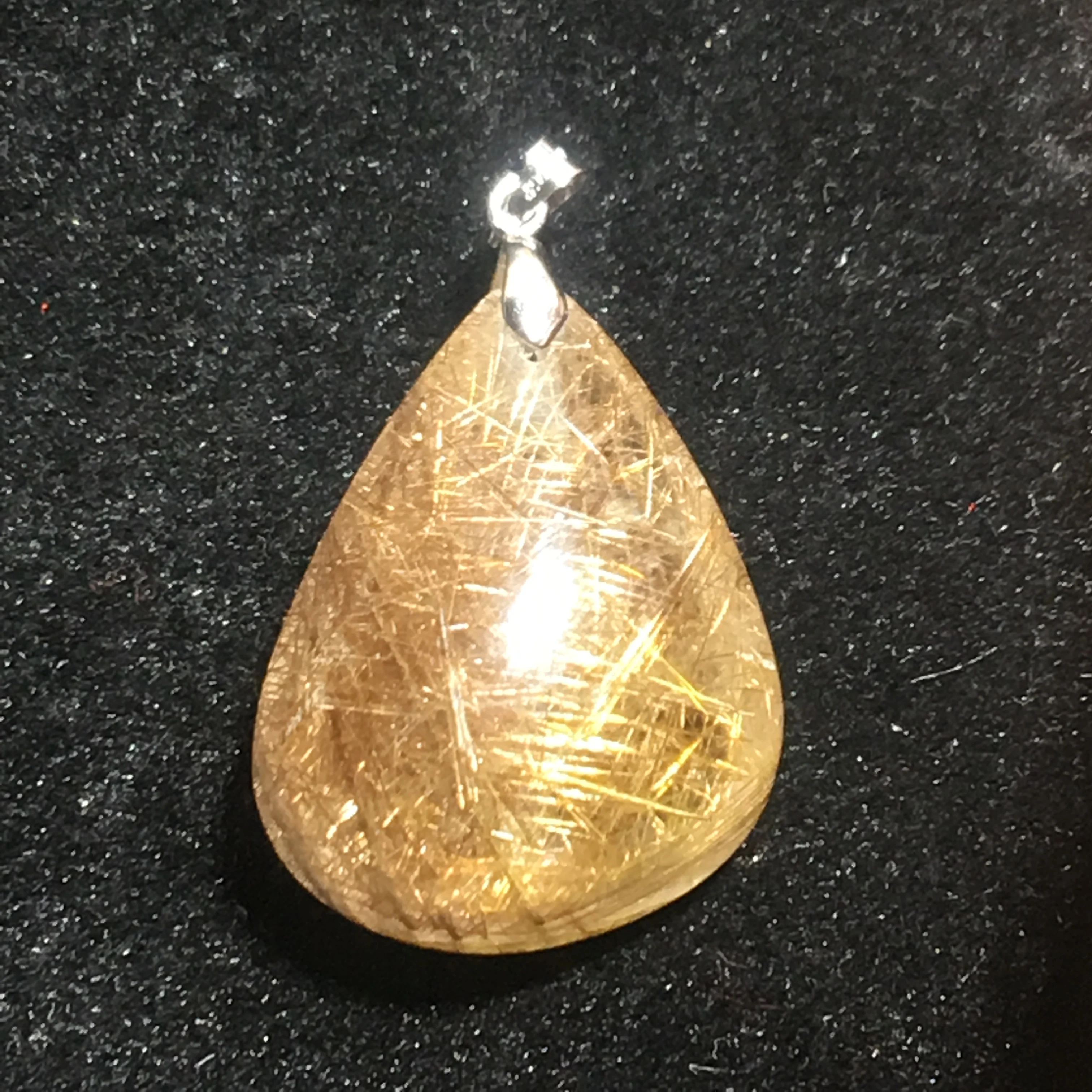 

NATURAL Gold Rutilated quartz crystal pendant