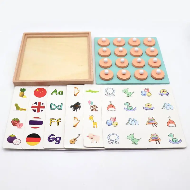

Wooden Memory Match Chess Game Early Educational Puzzles Toy for 3-6 Years Old Kids